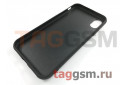 Задняя накладка для iPhone X / XS (экокожа, с двойным карманом для карт, черная) Joysidea