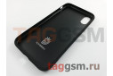 Задняя накладка для iPhone X / XS (экокожа, черная) Joysidea