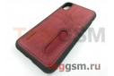 Задняя накладка для iPhone X / XS (экокожа, с двойным карманом для карт, красная) Joysidea