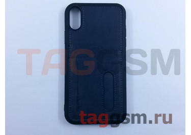 Задняя накладка для iPhone XR (экокожа, с двойным карманом для карт, синяя) Joysidea