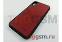 Задняя накладка для iPhone XR (экокожа, с карманом для карт, красная) Joysidea