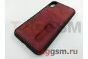 Задняя накладка для iPhone XR (экокожа, с двойным карманом для карт, красная) Joysidea