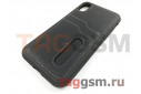 Задняя накладка для iPhone XR (экокожа, с двойным карманом для карт, черная) Joysidea