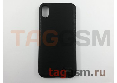 Задняя накладка для iPhone XR (экокожа, черная) Joysidea