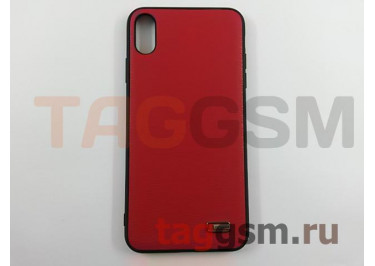 Задняя накладка для iPhone XS Max (экокожа, красная) Joysidea