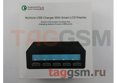 Зарядное устройство QC3.0 (5 USB портов, 10A), (черный)