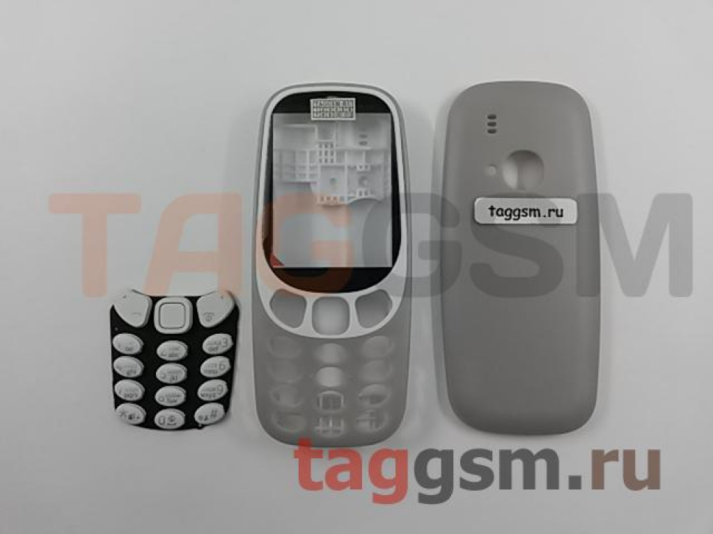 Корпус Nokia 3310 (2017) со средней частью + клавиатура (серый)