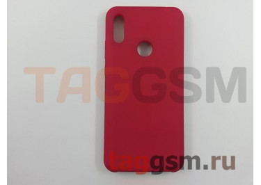Задняя накладка для Huawei Y6 (2019) (силикон, матовая, бордовая) Faison