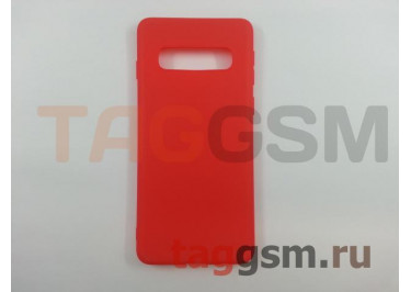 Задняя накладка для Samsung G973FD Galaxy S10 (силикон, матовая, красная) FINITY