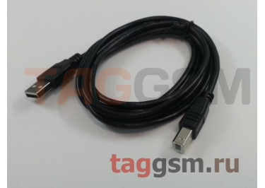 Кабель USB 2.0 A-->B 1,8м черный (пакет) VS (U118)