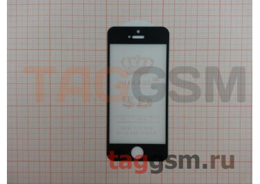 Пленка / стекло на дисплей для iPhone 5 / 5S / SE / 5C (Gorilla Glass) 5D (черный) техпак
