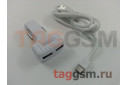 Блок питания USB (авто) на 2 порта USB 2400mAh + кабель USB - Type-C (в коробке) (белый), (ES-130C) Earldom