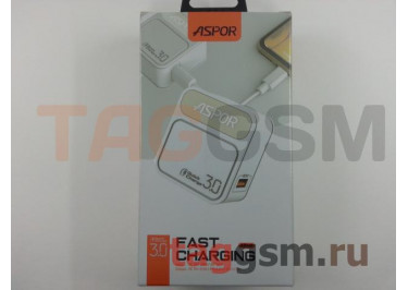 Сетевое зарядное устройство USB 3000mA + быстрая зарядка 3.0 (A828) ASPOR