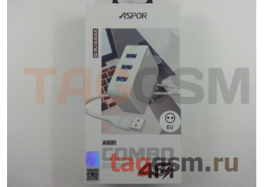 Сетевое зарядное устройство 3 выхода USB 4000mA  (A831) ASPOR