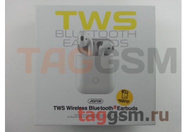 Наушники Aspor A616 TWS Window (Bluetooth 5.0) + микрофон (белый)
