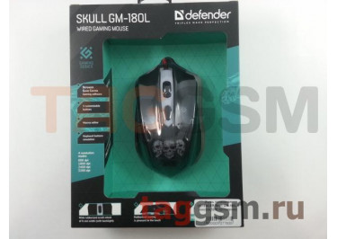 Мышь проводная DEFENDER Skull GM-180L 6 кнопок,3200 dpi (черная)