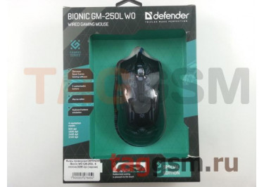 Мышь проводная DEFENDER Bionic WO GM-250L  6 кнопок,3200 dpi (черная)
