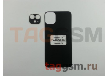 Пленка / стекло для iPhone 11 (на заднюю крышку + заднюю камеру) (черный, матовый), техпак