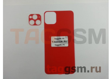 Пленка / стекло для iPhone 11 Pro Max (на заднюю крышку + заднюю камеру) (красный, матовый), техпак