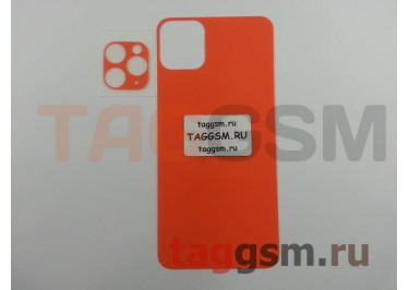 Пленка / стекло для iPhone 11 Pro Max (на заднюю крышку + заднюю камеру) (оранжевый, глянец), техпак