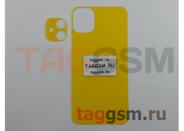 Пленка / стекло для iPhone 11 (на заднюю крышку + заднюю камеру) (желтый, матовый), техпак