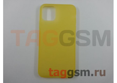 Задняя накладка для iPhone 11 Pro Max (силикон, матовая, желтая (Simple series case))