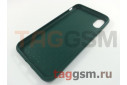 Задняя накладка для iPhone X / XS (силикон, матовая, плетение, зеленая)