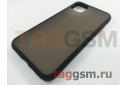 Задняя накладка для iPhone 11 Pro Max (силикон, черная, красные кнопки)