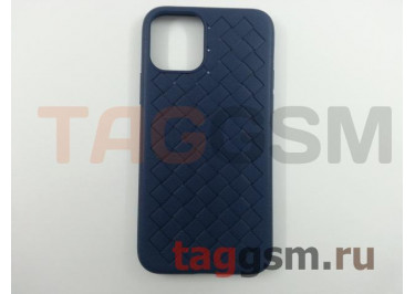 Задняя накладка для iPhone 11 Pro (силикон, матовая, плетение, синяя)