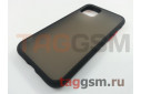 Задняя накладка для iPhone 11 Pro (силикон, черная, красные кнопки)