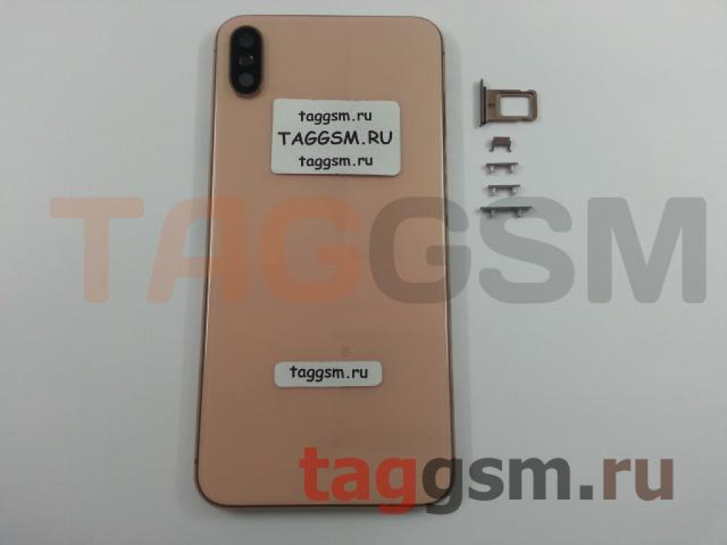 Задняя крышка для iPhone XS Max (золото) в сборе, ориг