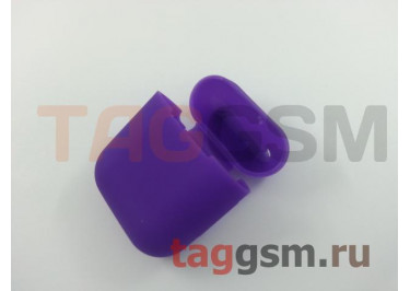 Чехол для APPLE Airpods (силикон, матовый, фиолетовый (Cheap Silicone Case)) техпак