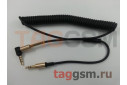 Аудио-кабель aux угловой пружинка с микрофоном черный, 2м HOCO UPA02