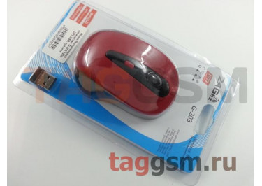 Мышь беспроводная оптическая, G-203 1200 DPI, USB, красная