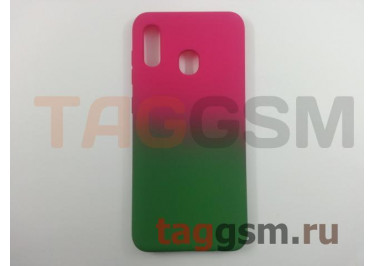 Задняя накладка для Samsung A30 / A305 Galaxy A30 (2019) (силикон, матовая, розово-зеленая (Gradient)) Faison