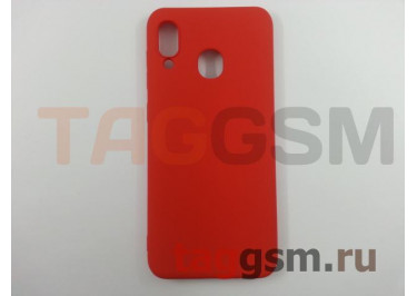 Задняя накладка для Samsung A30 / A305 Galaxy A30 (2019) (силикон, матовая, красная (Brauflen)) техпак