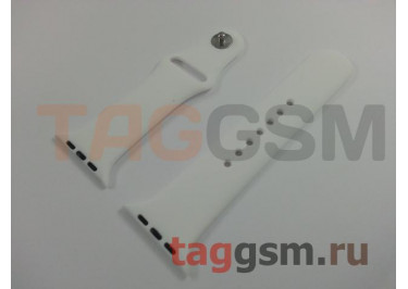 Ремешок для Apple Watch 42mm / 44mm / 45mm / 49mm (силикон, белый), размер S / M