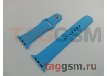 Ремешок для Apple Watch 42mm / 44mm / 45mm / 49mm (силикон, голубой), размер M / L