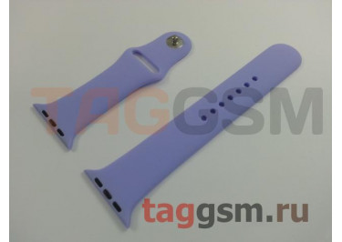 Ремешок для Apple Watch 42mm / 44mm / 45mm / 49mm (силикон, сиреневый), размер M / L