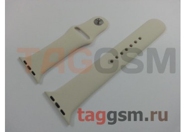 Ремешок для Apple Watch 42mm / 44mm / 45mm / 49mm (силикон, молочный), размер M / L