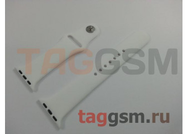 Ремешок для Apple Watch 38mm / 40mm / 41mm (силикон, белый), размер M / L