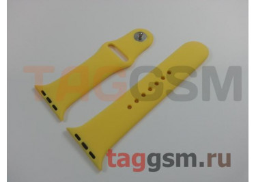Ремешок для Apple Watch 42mm / 44mm / 45mm / 49mm (силикон, желтый), размер S / M