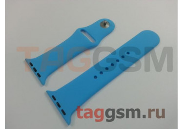 Ремешок для Apple Watch 42mm / 44mm / 45mm / 49mm (силикон, голубой), размер S / M