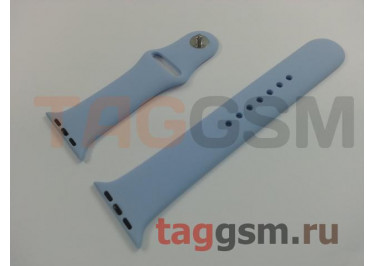 Ремешок для Apple Watch 42mm / 44mm / 45mm / 49mm (силикон, небесно-голубая), размер M / L
