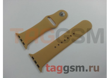 Ремешок для Apple Watch 42mm / 44mm / 45mm / 49mm (силикон, золотой), размер S / M
