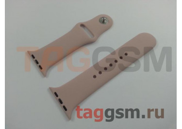 Ремешок для Apple Watch 42mm / 44mm / 45mm / 49mm (силикон, розовый песок), размер S / M