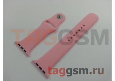 Ремешок для Apple Watch 42mm / 44mm / 45mm / 49mm (силикон, светло-розовый), размер M / L