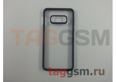 Задняя накладка для Samsung G970FD Galaxy S10e (прозрачная, с синим силиконовым ободком (Mant Series)) Usams