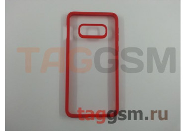Задняя накладка для Samsung G970FD Galaxy S10e (прозрачная, с красным силиконовым ободком (Mant Series)) Usams