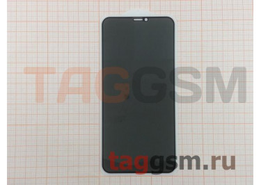 Пленка / стекло на дисплей для iPhone XS MAX / 11 Pro MAX (Анти-шпион Gorilla Glass) 5D (черный) техпак